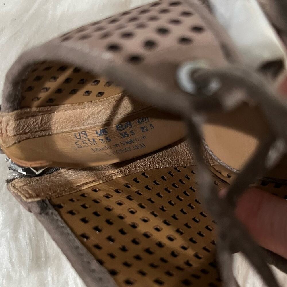 NEW Franco Sarto Leather Suede Perforated Honolulu Ghillie Lace-Up Sandals 5.5 - Picture 13 of 16